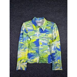 Joseph Ribkoff Abstract Floral Print Zip Front Lightweight Jacket Women Size 10